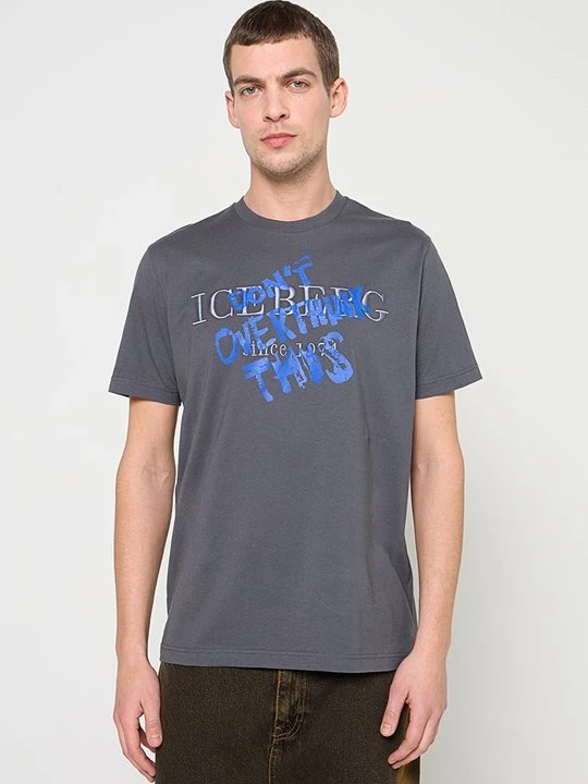 Zdjęcie produktu T-shirt z nadrukiem Iceberg szary