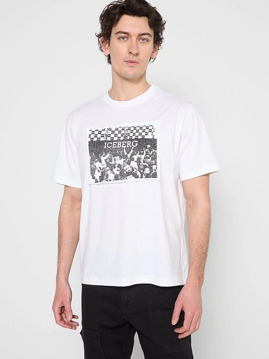Zdjęcie produktu T-shirt z nadrukiem Iceberg biały