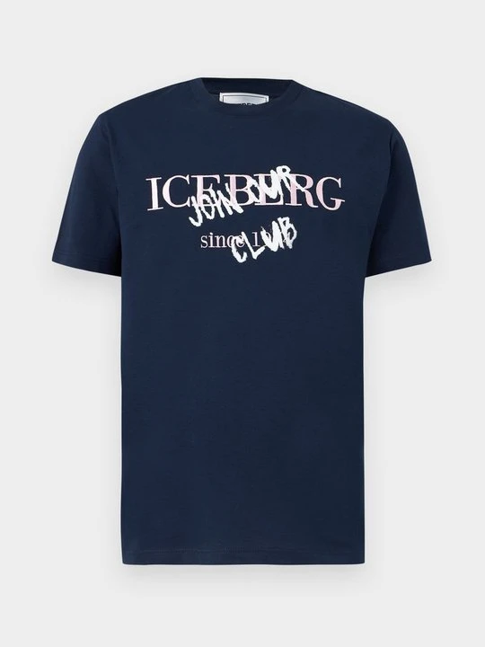 Zdjęcie produktu T-shirt z nadrukiem Iceberg granatowy