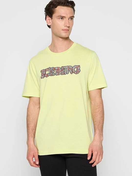 Zdjęcie produktu T-shirt z nadrukiem Iceberg żółty