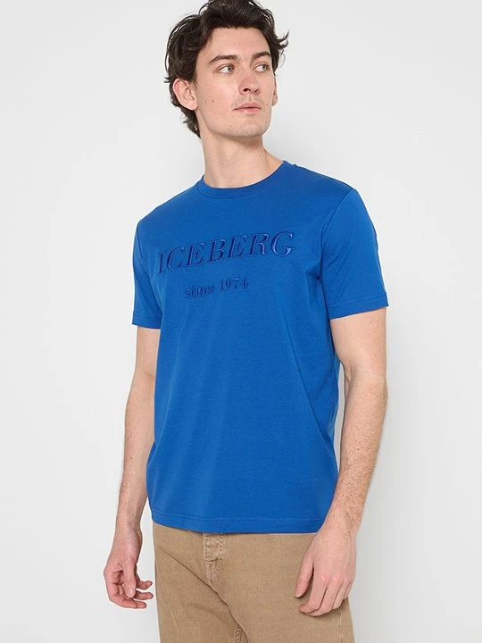 Zdjęcie produktu T-shirt z nadrukiem Iceberg niebieski