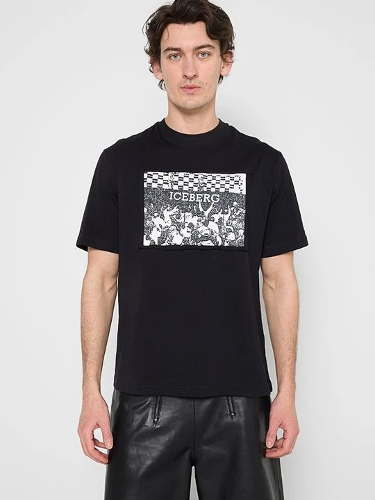 Zdjęcie produktu T-shirt z nadrukiem Iceberg czarny