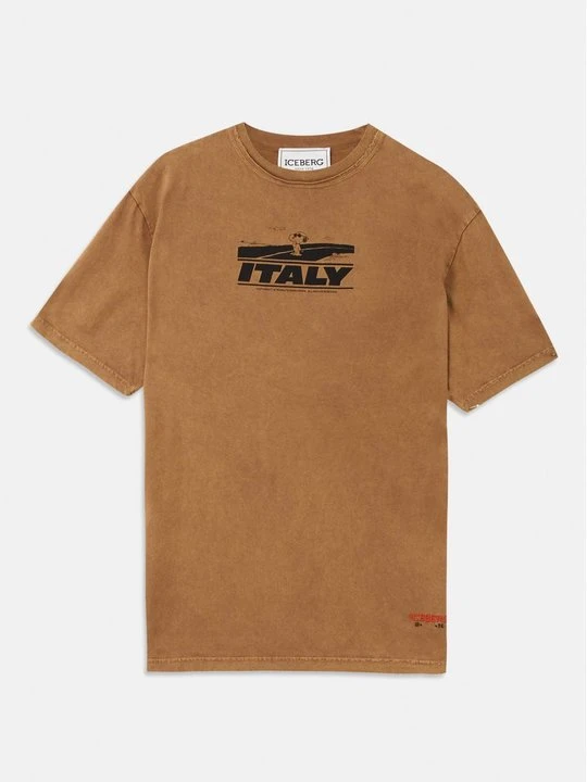 Zdjęcie produktu T-shirt z nadrukiem Iceberg brązowy