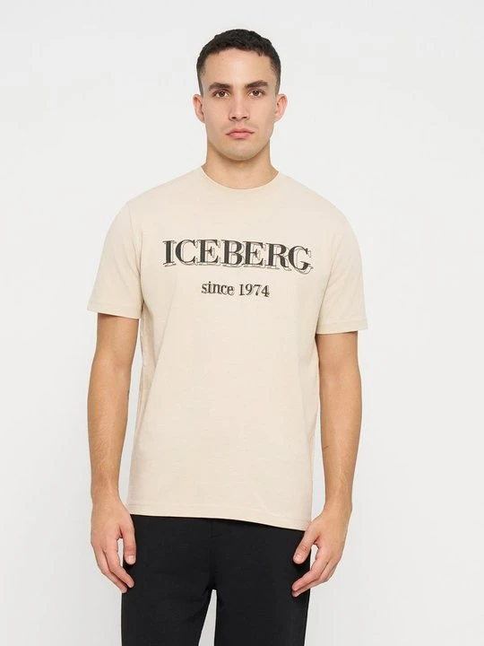 Zdjęcie produktu T-shirt z nadrukiem Iceberg beżowy