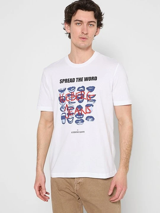 Zdjęcie produktu T-shirt z nadrukiem Iceberg biały