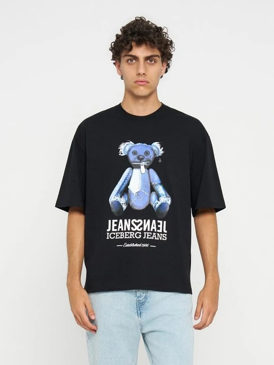Zdjęcie produktu T-shirt z nadrukiem Iceberg czarny