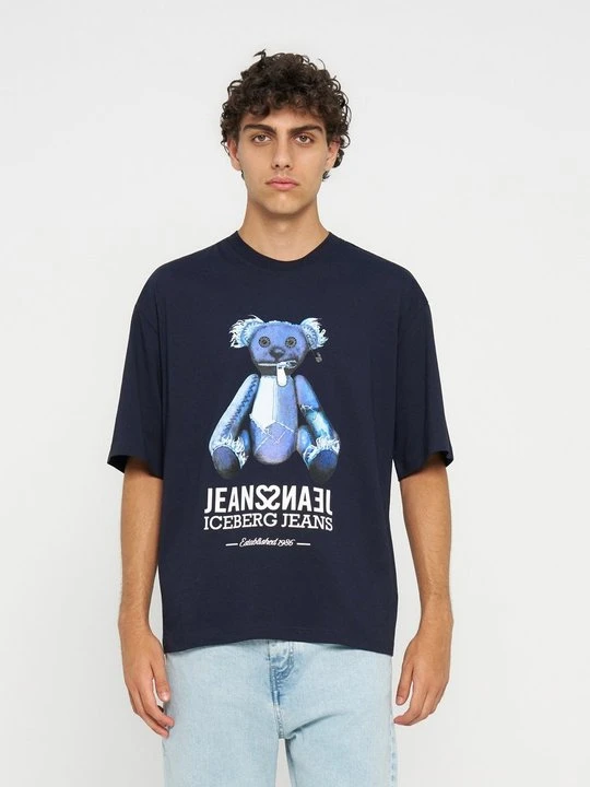 Zdjęcie produktu T-shirt z nadrukiem Iceberg niebieski