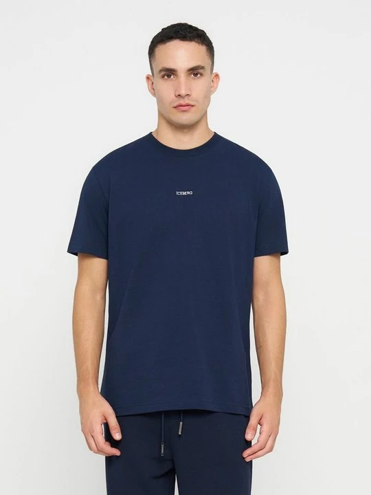 Zdjęcie produktu T-shirt z nadrukiem Iceberg niebieski