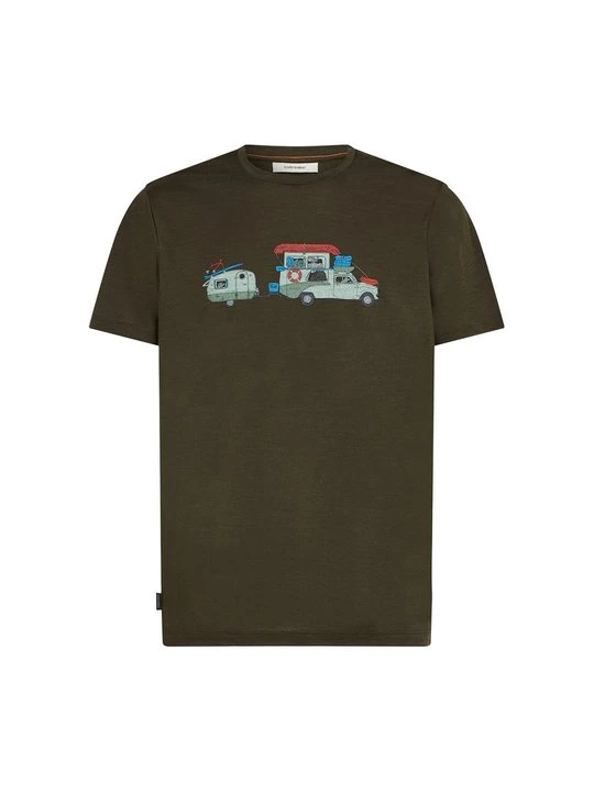 Zdjęcie produktu T-shirt z nadrukiem Icebreaker oliwkowy
