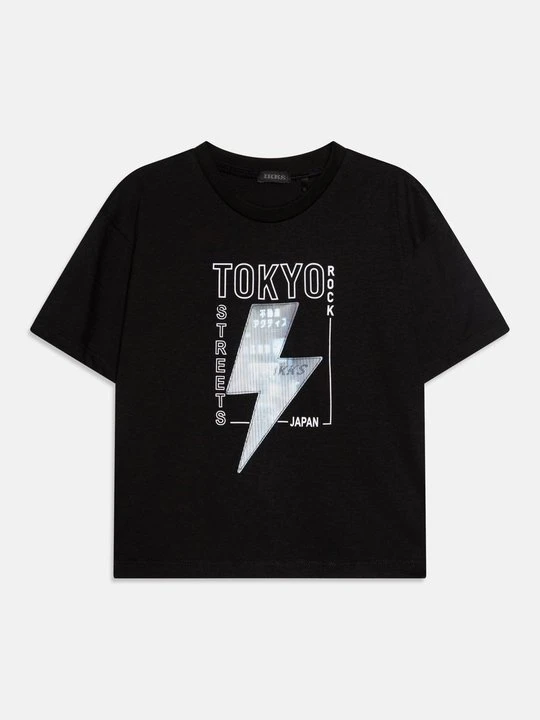 Zdjęcie produktu T-shirt z nadrukiem IKKS czarny