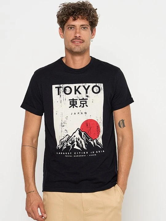 Zdjęcie produktu T-shirt z nadrukiem INDICODE czarny