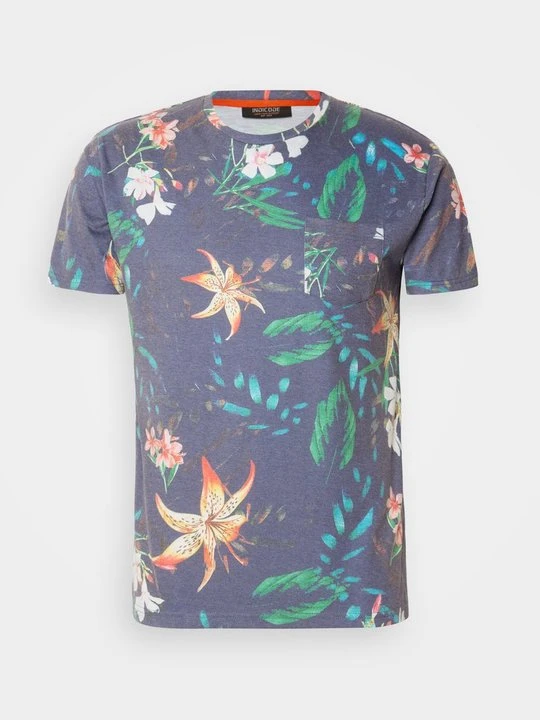 Zdjęcie produktu T-shirt z nadrukiem INDICODE granatowy