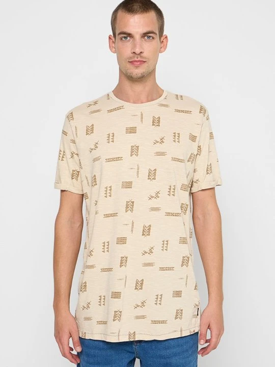 Zdjęcie produktu T-shirt z nadrukiem INDICODE szary melanż