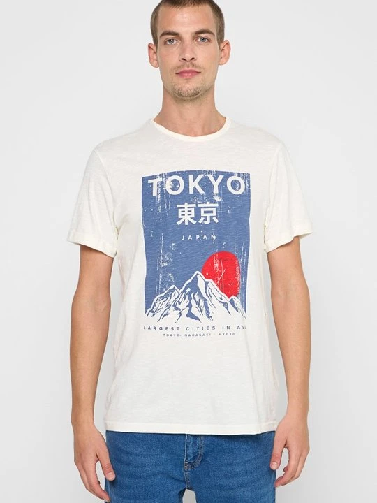 Zdjęcie produktu T-shirt z nadrukiem INDICODE biały