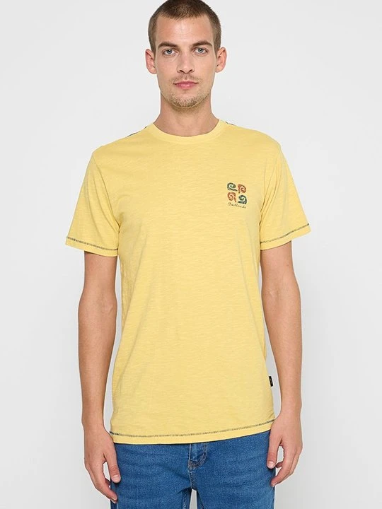 Zdjęcie produktu T-shirt z nadrukiem INDICODE żółty
