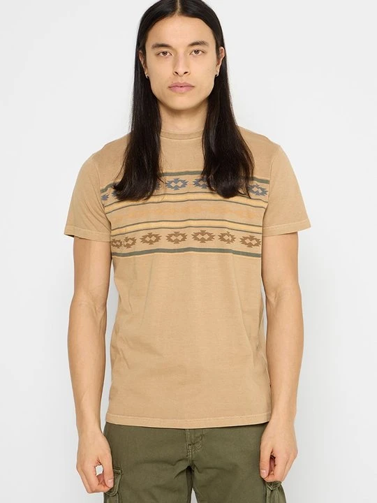 Zdjęcie produktu T-shirt z nadrukiem INDICODE brązowy