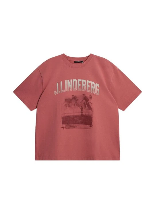 Zdjęcie produktu T-shirt z nadrukiem J.Lindeberg brązowy