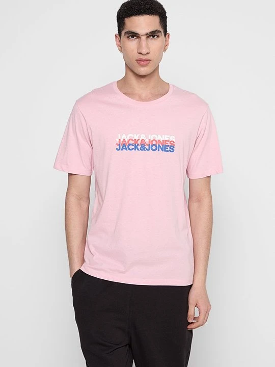 Zdjęcie produktu T-shirt z nadrukiem Jack&Jones jasnoróżowy