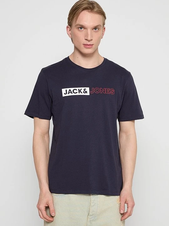 Zdjęcie produktu T-shirt z nadrukiem Jack&Jones granatowy