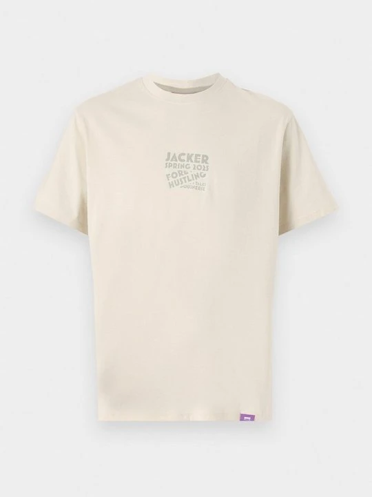 Zdjęcie produktu T-shirt z nadrukiem Jacker beżowy