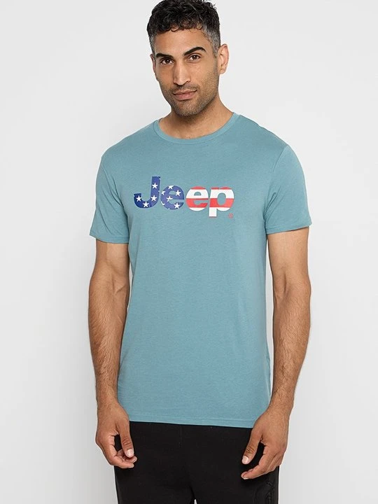 Zdjęcie produktu T-shirt z nadrukiem Jeep niebieski