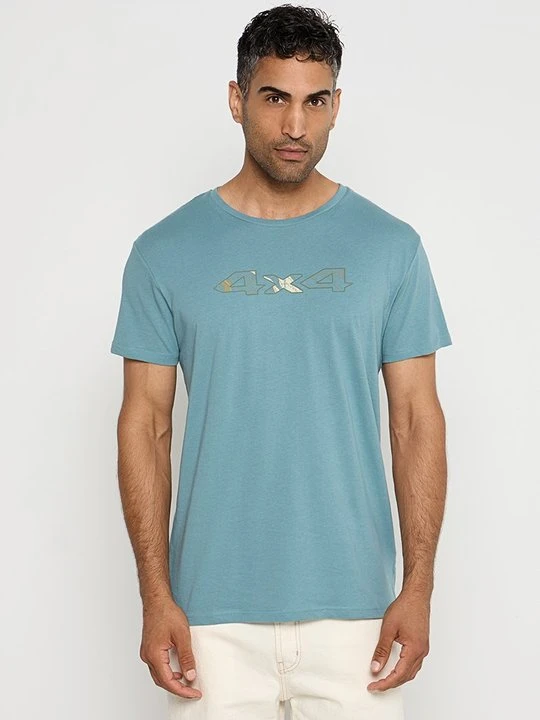 Zdjęcie produktu T-shirt z nadrukiem Jeep niebieski