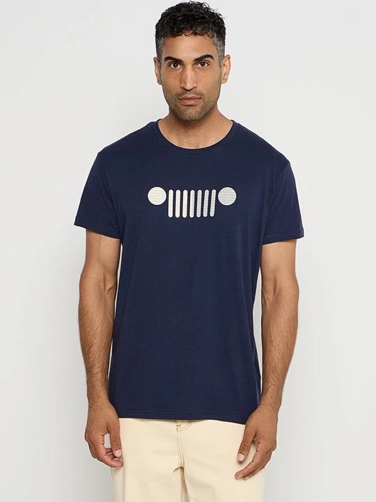 Zdjęcie produktu T-shirt z nadrukiem Jeep niebieski