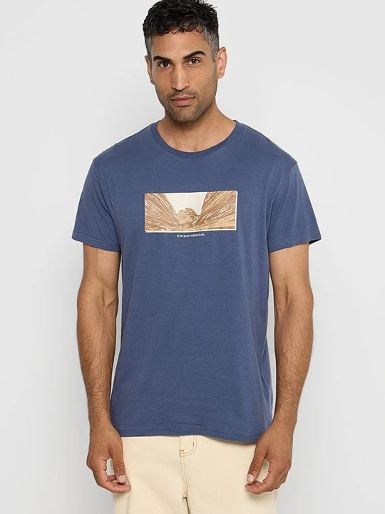 Zdjęcie produktu T-shirt z nadrukiem Jeep niebieski
