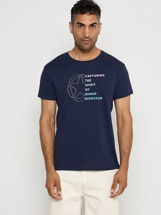 Zdjęcie produktu T-shirt z nadrukiem Jeep niebieski