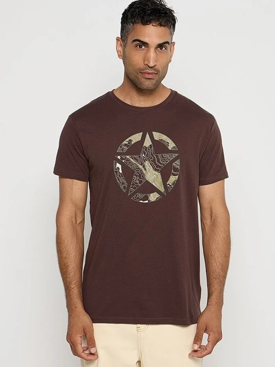 Zdjęcie produktu T-shirt z nadrukiem Jeep brązowy