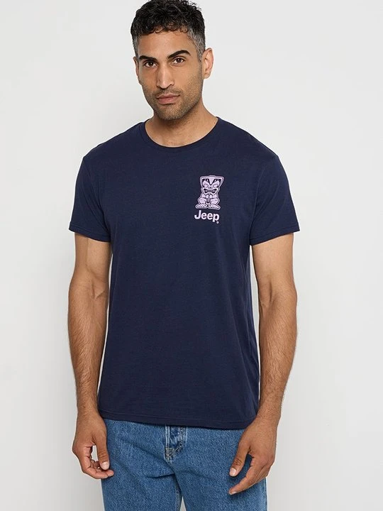 Zdjęcie produktu T-shirt z nadrukiem Jeep niebieski