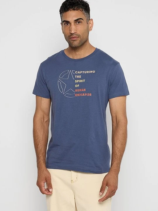 Zdjęcie produktu T-shirt z nadrukiem Jeep niebieski