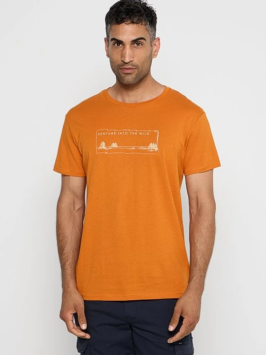 Zdjęcie produktu T-shirt z nadrukiem Jeep pomarańczowy