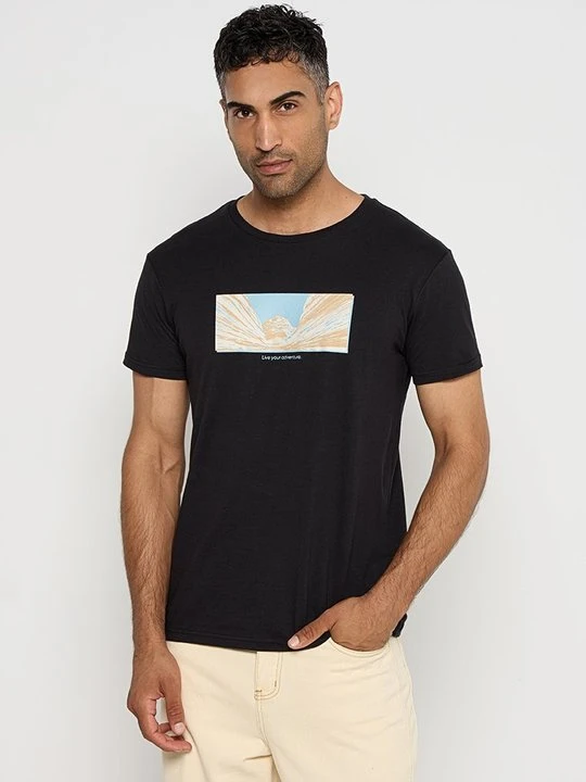 Zdjęcie produktu T-shirt z nadrukiem Jeep czarny