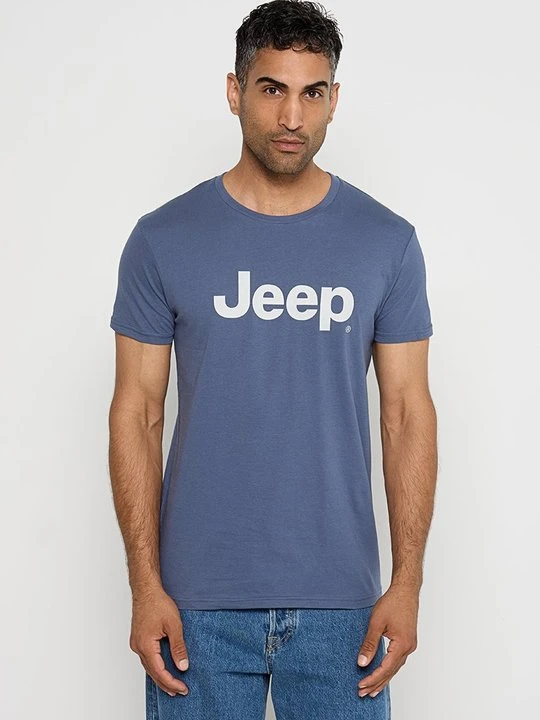 Zdjęcie produktu T-shirt z nadrukiem Jeep niebieski