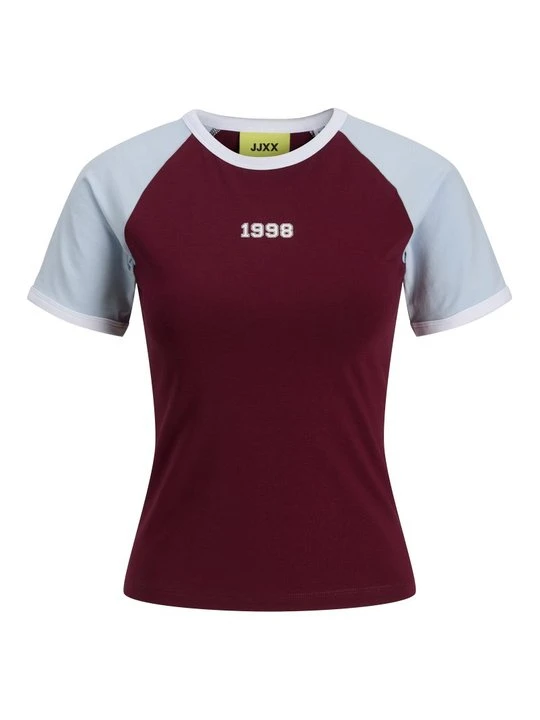Zdjęcie produktu T-shirt z nadrukiem JJXX ciemnoczerwony