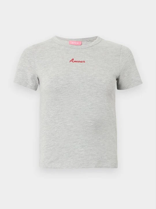 Zdjęcie produktu T-shirt z nadrukiem JJXX jasnoszary melanż