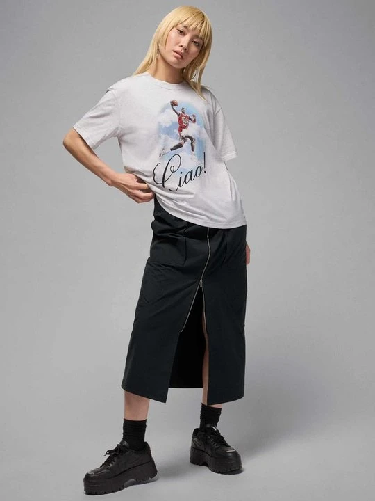 Zdjęcie produktu T-shirt z nadrukiem Jordan jasnoszary melanż
