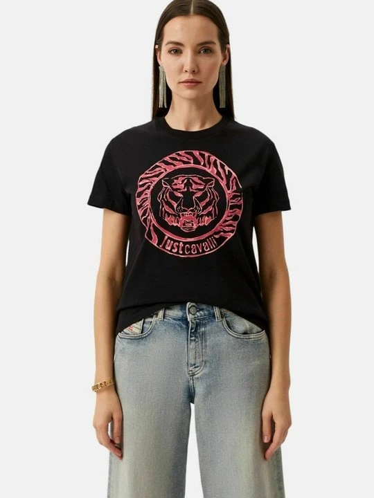 Zdjęcie produktu T-shirt z nadrukiem Just Cavalli czarny