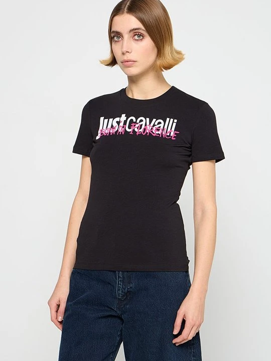 Zdjęcie produktu T-shirt z nadrukiem Just Cavalli czarny