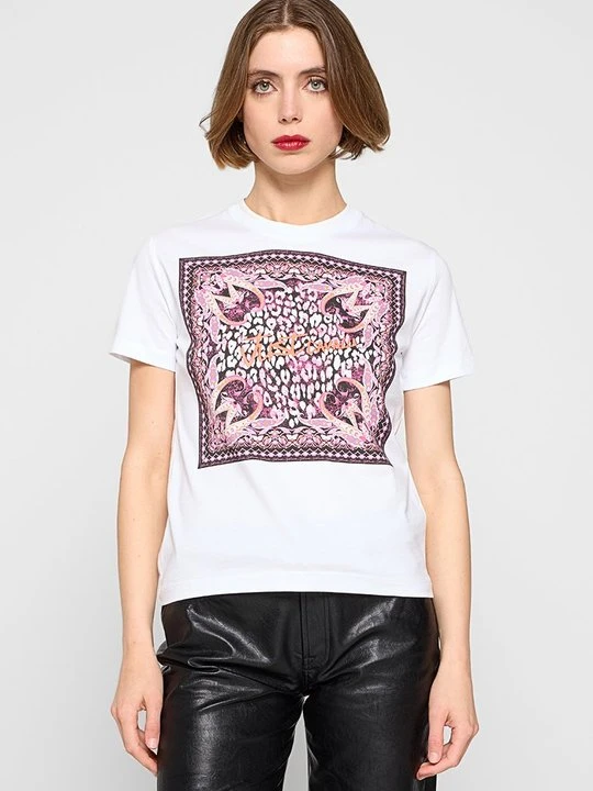 Zdjęcie produktu T-shirt z nadrukiem Just Cavalli biały