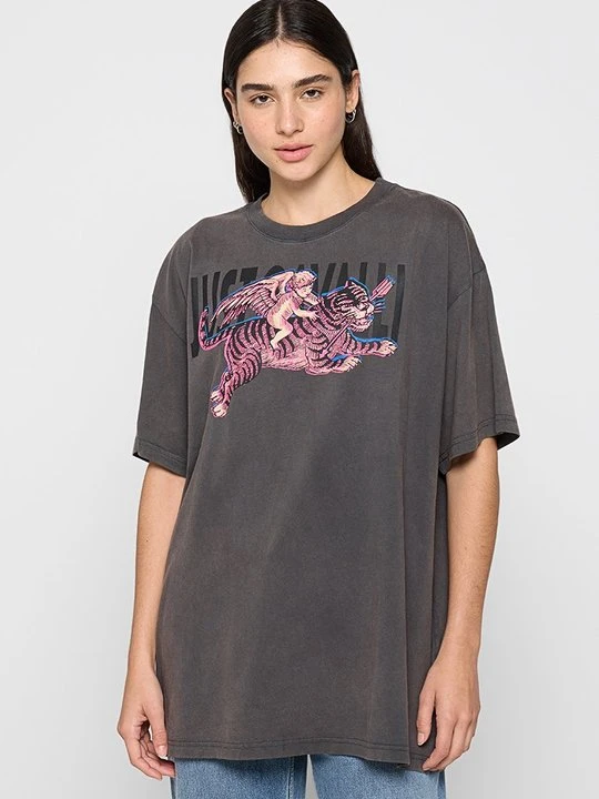 Zdjęcie produktu T-shirt z nadrukiem Just Cavalli ciemnoszary