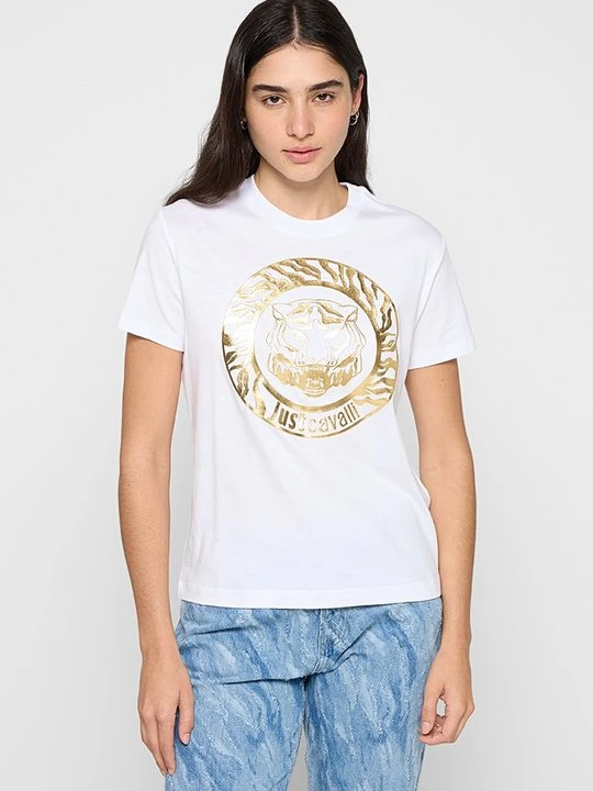 Zdjęcie produktu T-shirt z nadrukiem Just Cavalli biały