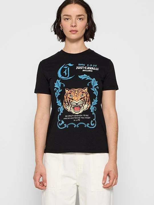 Zdjęcie produktu T-shirt z nadrukiem Just Cavalli czarny