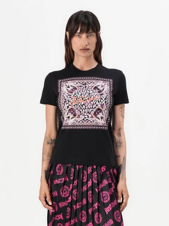 Zdjęcie produktu T-shirt z nadrukiem Just Cavalli czarny