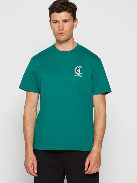 Zdjęcie produktu T-shirt z nadrukiem Just Cavalli zielony