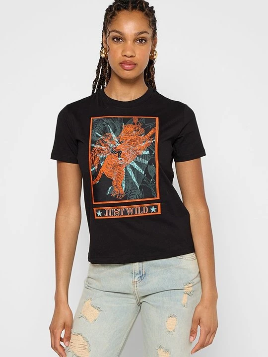 Zdjęcie produktu T-shirt z nadrukiem Just Cavalli czarny