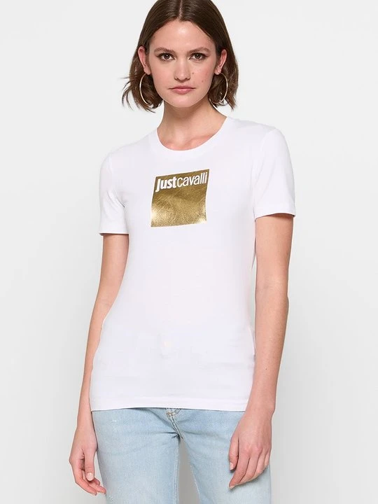 Zdjęcie produktu T-shirt z nadrukiem Just Cavalli biały