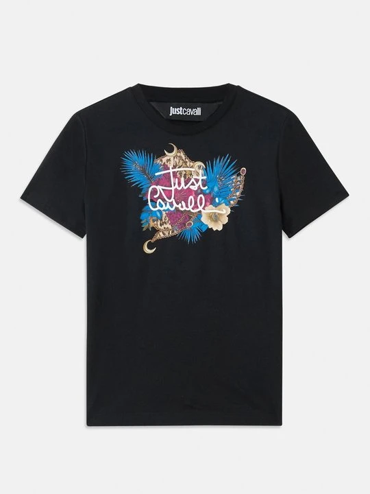 Zdjęcie produktu T-shirt z nadrukiem Just Cavalli czarny