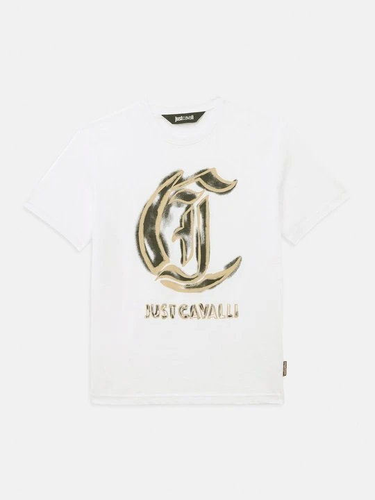 Zdjęcie produktu T-shirt z nadrukiem Just Cavalli biały